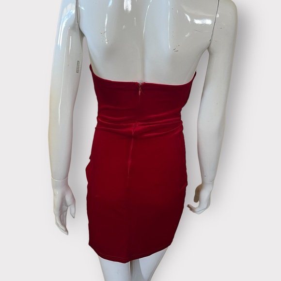 Fashion Nova Sweet Revenge Velvet Style Red Mini Dress SZ XS ❤️ - Picture 6 of 10